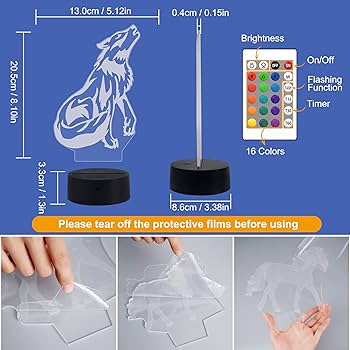 Amazon.com: FULLOSUN Wolf Gifts, 3D Night Light for Kids